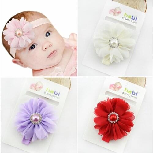 Baby Girls Bebe Kids Children Supreme Toddler Baby Girl Kids Flower Pearl Headband Hair Band Bow Accessories Headwear Headbands
