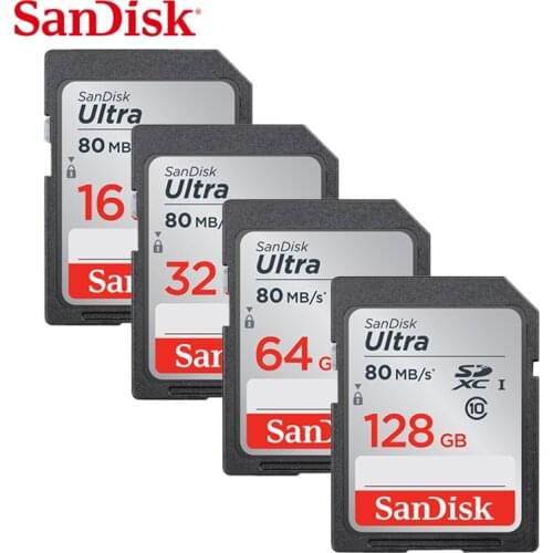 SanDisk Ultra Memory Card 128GB 64GB 32GB 16GB 8GB SDHC/SDXC UHS-I read speeds of up to 80 MB/s SD card TF Card For SLR camera