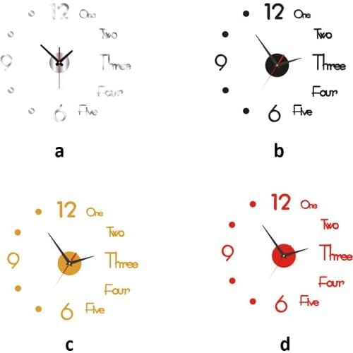 Electric Wall Clock Home Living Room Bedroom Decorative DIY Acrylic Battery Powered Wall Mounted Clock, Silver