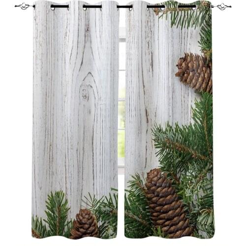 Spring Green Pine Wood Texture Window Curtains for Living Room Bedroom Kitchen Modern Curtains Home Decoration Drapes Blinds