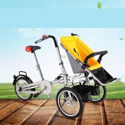 Quality Load 100KG Brand Mother & Baby Bike Similar Car Bike Stroller Parent-Child Twins Bicycle Strollers Foldable Baby Trolley