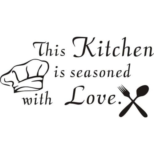 Kitchen Wall Decals Kitchen Wall Stickers This Kitchen is Seasoned with Love Wall Decal for Kitchen Kitchen Decals for Wall