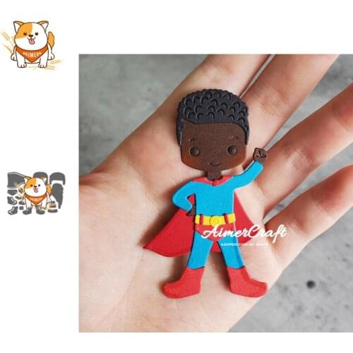 Superhero Boy Girl Metal Cutting Dies Mold Knife Scrapbooking Stencil DIY Embossing Craft Die Cuts Card Making New Dies For 2020