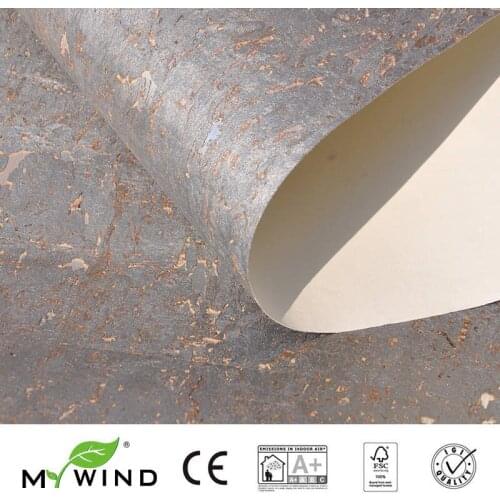 MYWIND 0.91x5.5M/Roll Silver Lllusion Blue Brown Luxury 100% Material 3d Design Home Decor Wall Paper Cork Wallpaper