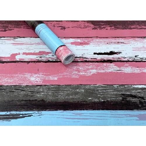 Peel and Stick Wallpaper Self Adhesive Wallpaper Retro Multicolor Stripe Wallpaper Red Space Decorative Vinyl Waterproof