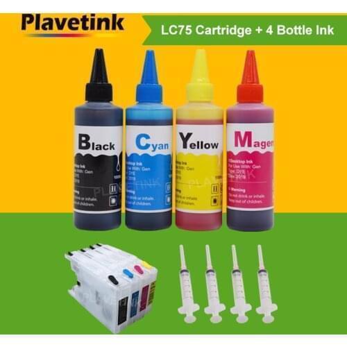 Plavetink 400ml Printer Ink + LC12 LC40 LC71 LC73 XL Ink Cartridge For Brother MFC J960DWN-W J432W J430W J6910DW J6710DW J5910DW