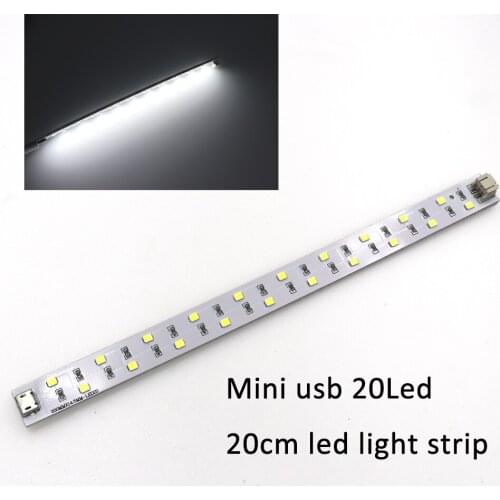 20cm Portable USB LED Strip Photo Studio LED White Light Bar Rechargeable Lamp Decoration Studio String Night Light DC 5V