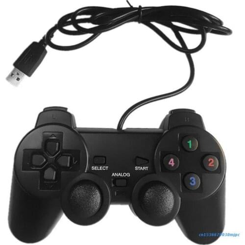 USB Wired Gamepad Joystick Single/Double Vibration Joypad Game Controller Handle for PC Laptop Computer 97BF