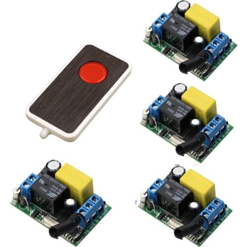 AC 220V 10A Relay Receiver Remote Control Switch Wireless Remote Switch System Transmitter Lamp Light LED Bulb Wireless Switch