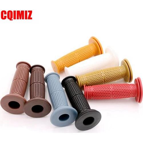 Universal 7/8'' 22MM Vintage Motorcycle Rubber Handle Grips Cafe Racer Motorbike Handlebar Grips 8 Colors
