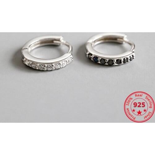 925 Silver Circle Zircon Small Hoop Earring for Woman Beautiful Earring Jewelry