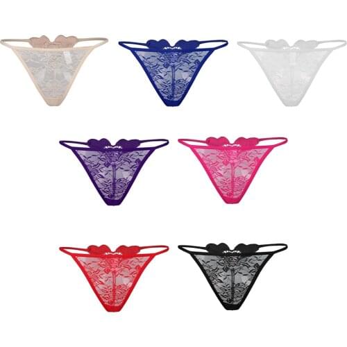 Women T-back G-string Thongs Lace Underwear Heart Shaped Lingerie G-string Knicker Mni Bikini Briefs Womens Lace Underwear
