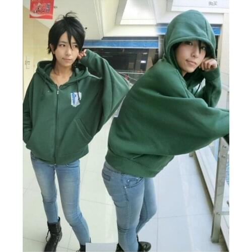 Winter Cosplay Anime Attack on Titan Hoodie Hoodies Sweatshirt Women Men Scouting Legion Hooded Jacket Coat with Hood M L XL