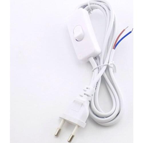 1.8m eclectic 110v-200v AC Power Supply Cable EU Euro extension cord Adapter 303 on/off switch US plug For led light bulb tube