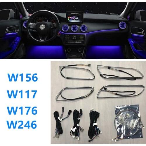 12-Color Lamp For Mercedes-Benz A/B/CLA/GLA W176 W246 W117 W156 Car LED Ambient Light Kit Dashboard Strips Door Neon Decorative