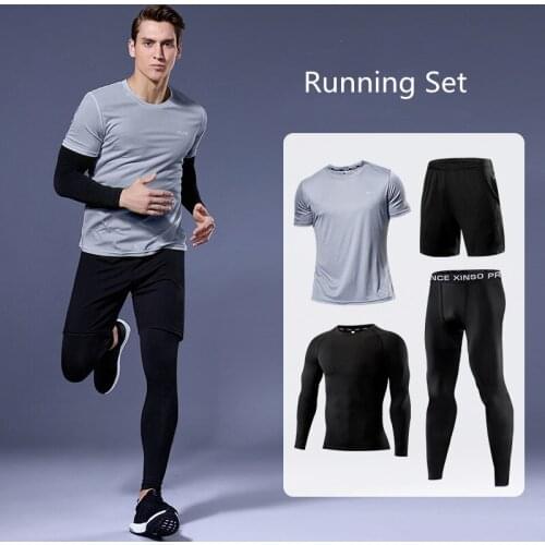 2021 Summer Mens Sportswear Workout Clothes For Men Running Fitness Training Clothing Mens Sports Suits Fitness Roupa Masculina