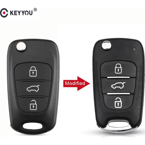 KEYYOU 3 Button Filp Modified Remote Control Car KeY Shell Case Fob Cover For Hyundai Avante I30 IX35 Kia K2 K5 Sorento Sportage