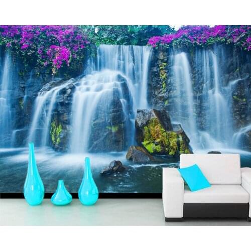 Flowers waterll nature landscape 3d wallpaper papel de parede,living room TV wall bedroom wall papers home decor bathroom mural