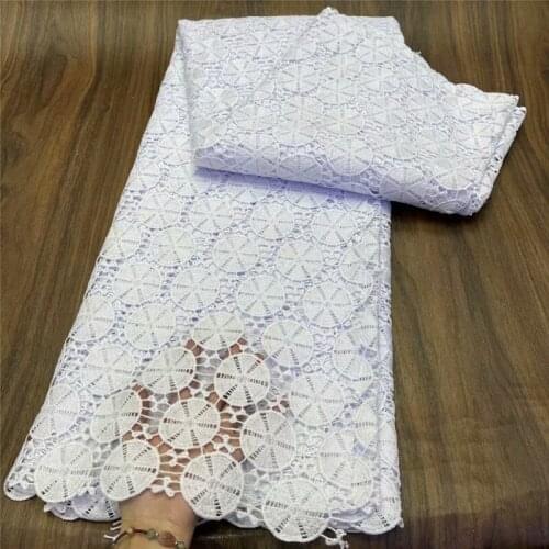 African Cord Lace Fabric White Nigerian Guipure Cord Lace Fabric Latest French Guipure Lace Fabric For Dress j21-72