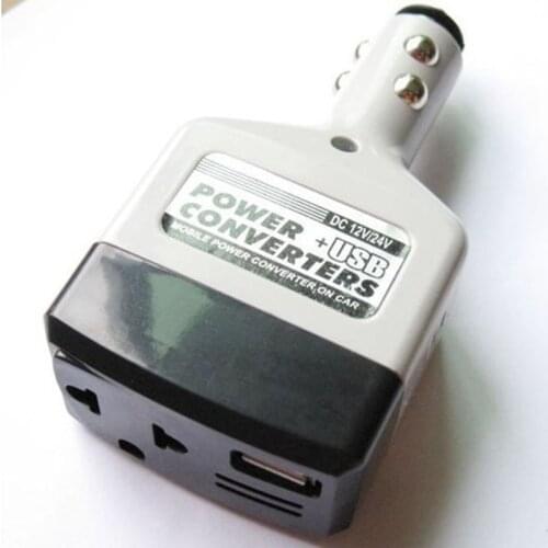 Car Power Converter Inverter 12V/24V for 220V Adapter Charger Car Cigarette Lighter Socket Power With USB Converter