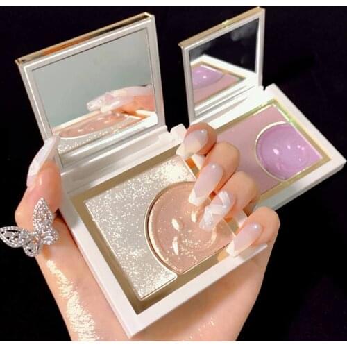 LAIKOU Smiley HighlighterMakeup Glow Face Contour Shimmer Powder Highlighter Glitter Palette Highlight Brighten Powder Cosmetic