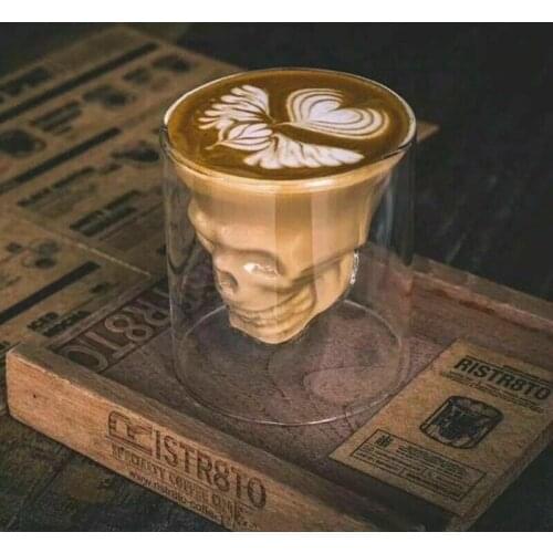 Skull Head Shot Glass Fun Creative Designer Crystal Party Wine Cup Transparent Beer Steins Halloween Gift 95ml/145ml/220ml