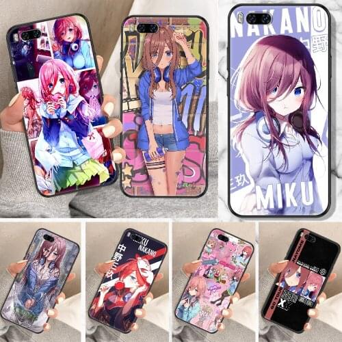 Nakano miku Anime Phone Case For Xiaomi Mi Note 8 9 10 11 9T 10T A3 Lite Pro Ultra black 3D funda luxury back fashion prime art