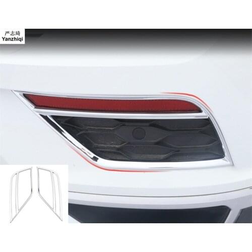 FOR Volkswagen for VW T-Roc 2017-2018 Exterior Accessories Trim ABS Chrome Car Back Rear Tail Fog Light Lamp Cover Trim 2pcs