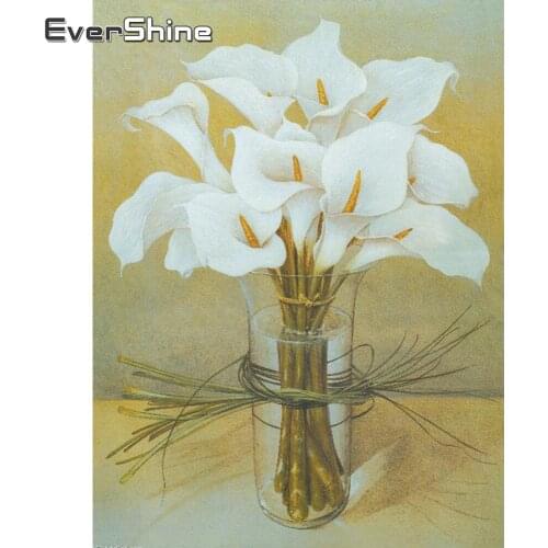 Evershine 5D Diamond Painting Full Drill Square Flowers Lily Diamond Embroidery Floral Sale Diamond Mosaic Cross Stitch Kit Bead