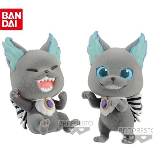 Bandai Genuine Disney Twisted-Wonderland Fluffy Puffy Grim Flocking Dolls Anime Action Figures Collectible Model Ornaments Toys