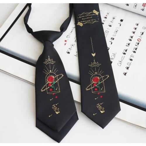 Free Shipping New Male mens Original design female students gift necktie [cutting line] gold black narrow tie 6cm light luxury