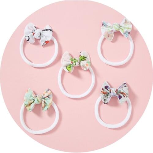 Print Cotton Nylon Headbands For Girls Elastic Hair bands Soft Headband Headwear Hair Bows For Baby Girls Baby Hair Accessories