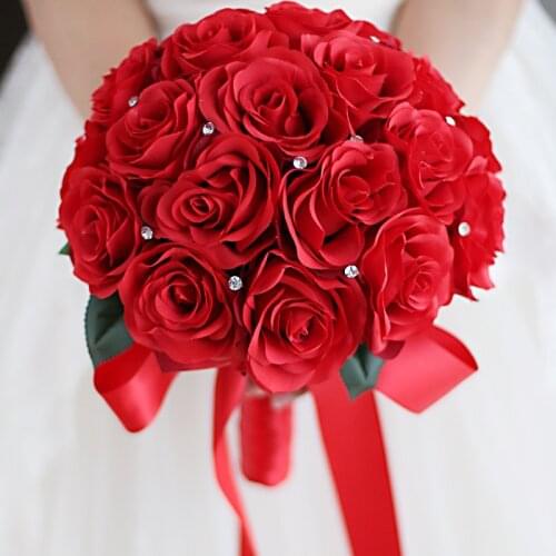 IFFO high-end custom bridal wedding hand holding flowers beautiful hand holding flowers diamond pearl DIY decoration