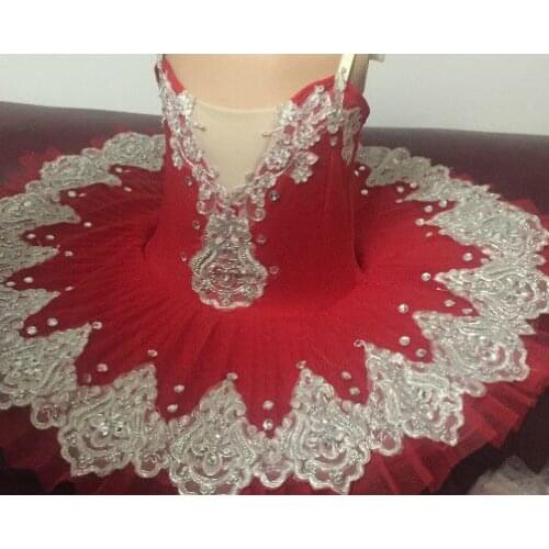 Red Professional Ballet Tutu Girls Gymnastic Dancing Dress Adult Swan Lake Costume Ballet Leotards Kid Ballet Dress B-6566