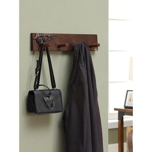 European Style Creative Hallway Coat Rack Wall Hanging Living Room Hook Hanger Solid Wood Coat Hook Bedroom Wall Hanger