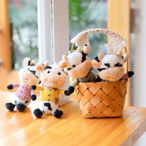 2021 Year Of The Ox Mascot Doll Plush Toy Calf Doll 15cm Cute Zodiac Cow Doll Pendant New Years Birthday Christmas Gift