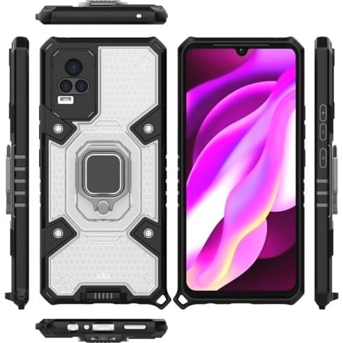Magnetic Metal Ring Stand Holder Armor Shockproof Case For VIVO V21E 4G Y73 5G IQOO NEO 5 Camera Lens Protection Back Cover