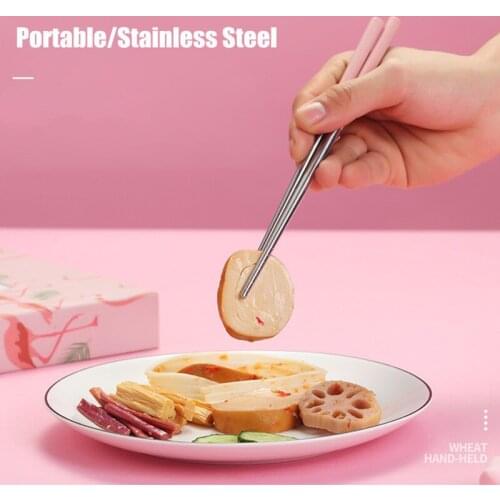 Chopsticks Box Portable Take-Out Travel Tableware Student Japanese 304 Stainless Steel Lunch Chopsticks Storage Box 1 Pair