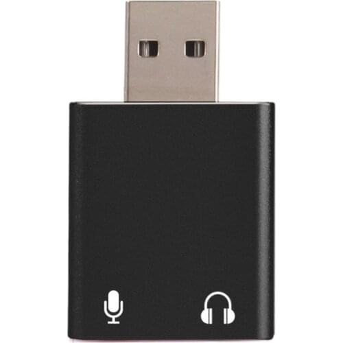 Mini USB Sound Card External Adapter 3D Stereo Jack 3.5mm Earphone Micphone For PC #265470