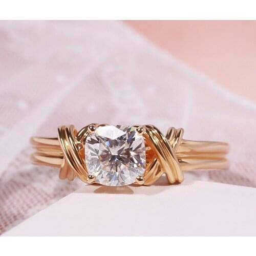 Fashion Zircon Interwoven Ring Romantic Bride Proposal Eternity Rings Anniversary Valentines Day Gift For Girlfriend