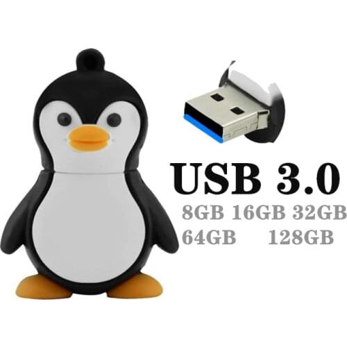 Cartoon USB 3.0 64GB USB 2.0 Flash Drive Novelty Cute Baby Penguin 16GB 32GB 128GB 256GB Pen Drive Memory Stick Thumb Drive gift