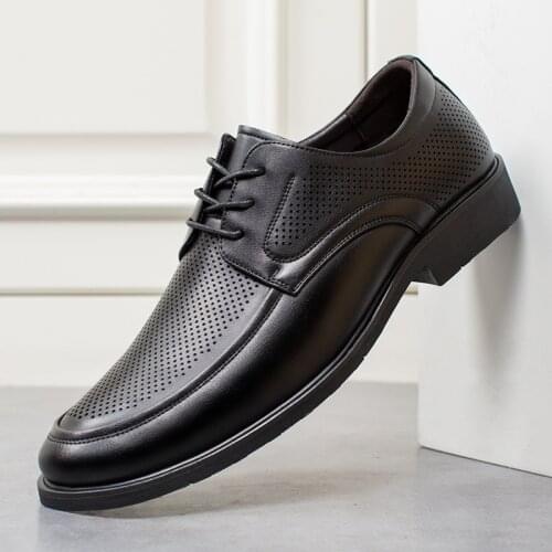 Spring Summer New Men Leather Casual Shoes Fashion Breathable Microporous Trend Loafers Business Leisure Dress Shoes