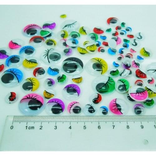 Not Self-adhesive 100PCS Random 8/10/12/15/ 20mm With the Eyelashes Dolls Googly Eye For Toy/Scrapbook Handmade DIY Crafts