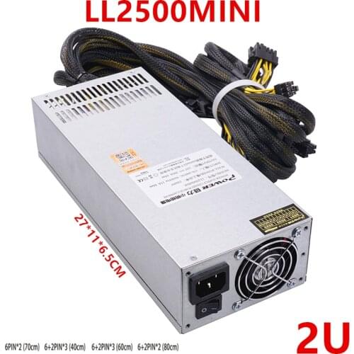 New Miner PSU For Lianli Single Channel 12V 2U 2500W Mining Switching Power Supply LL2500MINI