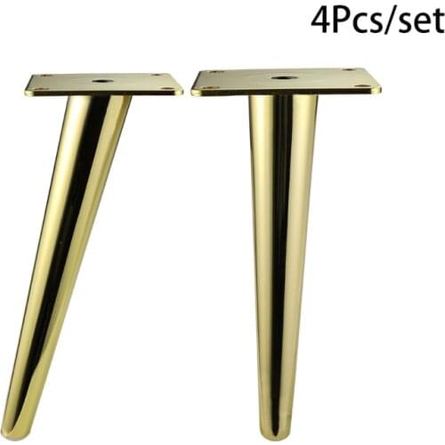 4Pcs/Set Metal Furniture Legs Gold Vertical / Inclined Tube Sofa Feet for TV Cabinet Cabinet Feet Support Furniture Accessories