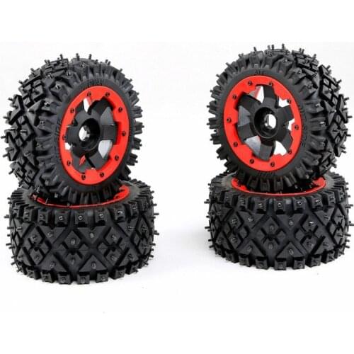 Front & Rear All Terrain Nail Tire Assembly for 1/5 Hpi Rovan Km Baja 5b Ss Rc Car Parts
