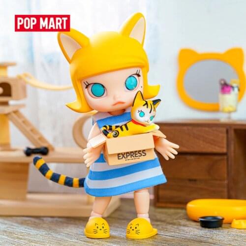POP MART Molly Cat In The Box BJD Doll Binary Action Figure Birthday Gift Kid Toy Free Shipping