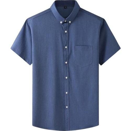 Summer high street 10XL 12XL 11XL Large Size Men denim Shirt short Sleeve cotton oversize pockets cow boy loose cool Shirt 66 68