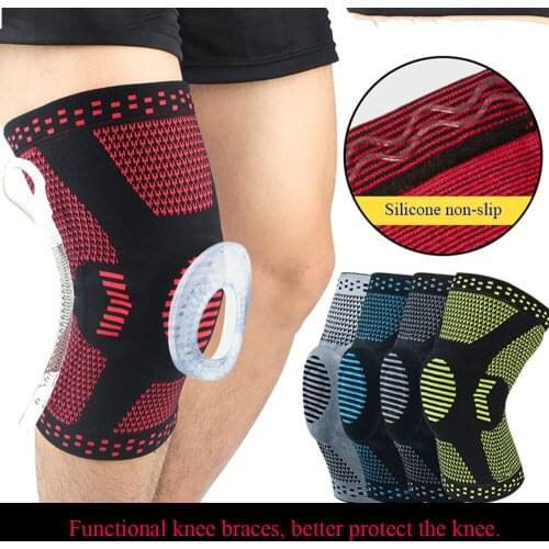 Silicon Meniscus Kneepad 1 Pcs Spring Knee Pads Support Patella Protector Leg Arthritis Injury Gym Sleeve knee Brace basketball
