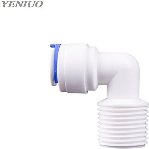 RO Water Elbow Quick Coupling Fitting 6.35mm 9.53mm OD Hose 1/4" 3/8" 1/2" Male Reverse Osmosis System Plastic Pipe Connector